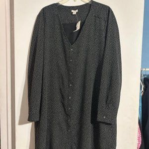 J CREW LARGE BUTTON DOWN DRESS WITH LINING